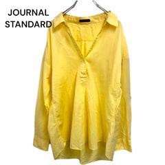 JOURNAL STANDARD ジャーナルスタンダード　プルオーバーシャツ　黄　イエロー ブラウス シャツ　 Vネック 長袖 Fサイズ　透け感あり