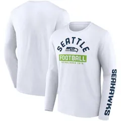 【送料無料】 アンブランデッド メンズ Tシャツ トップス Men's Fanatics Branded White Seattle Seahawks Long Sleeve T-Shirt Sea White