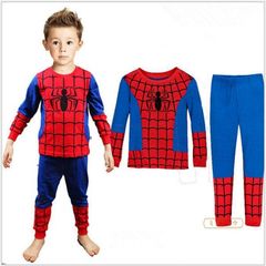 子供服 スパイダー柄 長袖Tシャツ ロングパンツ セット 男の子 子ども 上下セット パジャマ 寝巻き キャラクター ハロウィン コスプレ ハロウィン クリスマスプレゼント