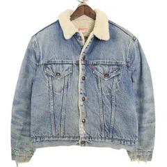70年代 USA製 Levi's リーバイス ボアデニムジャケット ライトブルー (メンズ 44) 中古 古着 A3375