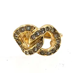 ■美品■Christian Dior クリスチャンディオール  CDロゴイヤリング（片側のみ) ラインストーン　ゴールド金具　刻印あり　レディース