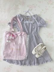 ハニーシナモン　チェック　ワンピース (パープル) Tenshi Kaiwai Shoujo Lolita Larme