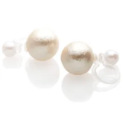 【迅速発送】R-days代官山 アレルギー対応 イヤリング コットンパール 樹脂 ノンホールピアス 結婚式 レディース 日本製