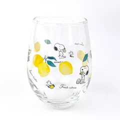 スヌーピー まるグラス レモン ガラスコップ　  コップ  日本製・マリモクラフト