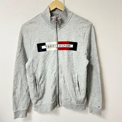 (^w^)b TOMMY HILFIGER トミーヒルフィガー スウェットジャケット コットン 綿100% 羽織り トップス アメカジ ラフ リラックス デイリー タウンユース グレー メンズ サイズM