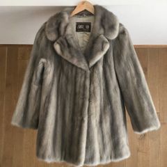 美品 エンバ サファイアミンク コート 大きいサイズ フック式 高級59万SAGA MINK サガミンク毛皮 サファイア 柔らか ミンク