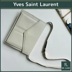 YVES SAINT LAURENT 80'S ヴィンテージ ショルダーバッグ レザー オフホワイト ベージュ 本革