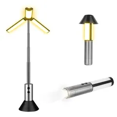 【在庫処分】Msnaile キャンプ ランタン led 充電式 キャンプライト 懐中電灯機能付き 折りたたみ可能 高さ調整可能 1台2役 防水防塵 アウトドア 夜釣り 工事照明 0