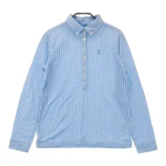 サイズ：M CALLAWAY キャロウェイ  長袖ポロシャツ ストライプ柄 ブルー系 [240101302785]# ゴルフウェア レディース ストスト