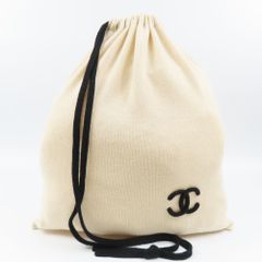100882 CHANEL シャネル 巾着 バッグ ココマーク カシミヤ100% ハンドバッグ