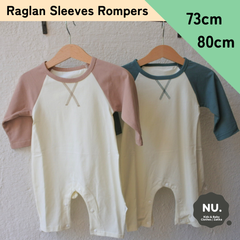 【新品未使用】ベビー　ロンパース　ラグランスリーブ　73cm 80cm　男女兼用