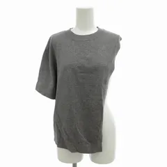 ミズイロインド mizuiro ind アシンメトリーショートベスト 変形ニット カットソー ストレッチ F グレー 3-220023 /FT