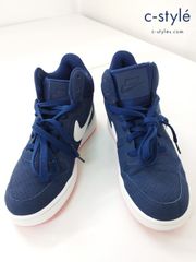 B861 [人気] NIKE ナイキ スニーカー 23.5cm ネイビー COURT BOROUGH MID SL 845731-400 レディース | G★