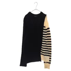 BALMAIN (バルマン) 19AW ボーダー ドッキング ウール ニット セーター ブラック SH03222K149のサムネイル