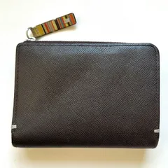 ポールスミス　Paul Smith 二つ折り財布　ジップストローグレイン1 ダークブラウン