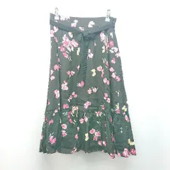 ◇ ◎ ●未使用● JILLSTUART サイドファスナー 花柄 透け感なし ひざ丈 フレア スカート サイズ2 ブラウン系 レディース E 【1310050013882】
