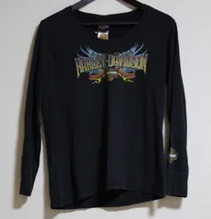 USA製 アメリカ製 Harley Davidson 長袖Tシャツ 大人気 ハーレーダビッドソン ブラック 両面プリント 027