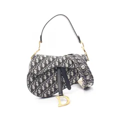 ディオール Dior ハンドバッグ サドルバッグ オブリークジャカード M0455CTZQ ネイビー キャンバス レザー オブリーク サドルバック レディース Used Aのサムネイル