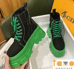 2024年新品 厚底ブーツ 編み上げブーツ レディース 韓国好きに 薄手 普段着