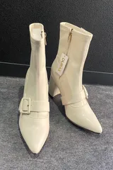 【新品未使用】DURAS アイボリーショートブーツ 即購入OK