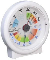 【人気商品】置き用 care 日本製 feel ホワイト 生活管理温湿度計 TM-2411 温度湿度計 9.3x8.9x3.5cm エンペックス気象計