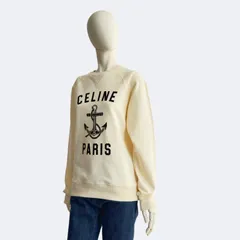 本日取り消します。CELINE セリーヌ トリオンフ スウェット CELINE セリーヌ 23-24AW ロゴ刺繍スウェットトレーナー グレー