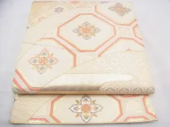 平和屋着物◎六通柄袋帯　唐織　エ霞蜀江花菱文　金糸　逸品　BAAD4630fk