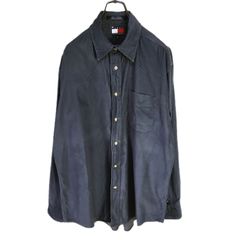 TOMMY HILFIGER 90s トミーヒルフィガー 長袖シャツ コーデュロイ グレー系 旧タグ メンズ Mサイズ