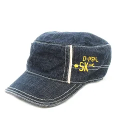 ディーゼル DIESEL 帽子 デニム ワークキャップ ロゴ セルビッチデザイン 白ステッチ ONE 紺 インディゴ /AH12 ■GY01