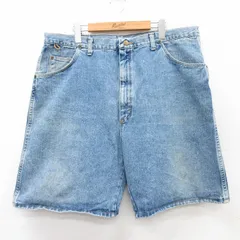 W39/古着 ラングラー ショート パンツ ショーツ メンズ 90s ヒゲ 大きいサイズ コットン 紺 ネイビー デニム spe 25sep03 中古 ボトムス 短