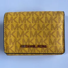 MICHAEL KORS 三つ折り財布 JET SET TRAVEL モノグラム イエロー がま口 PVC