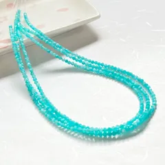 アマゾナイト3.2mmカット/天然石連材/Amazonite/天河石/ネックレス、ブレスレット材料