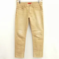 レッドカード RED CARD ビームス別注 B42878 ダメージ ペイント 加工 デニム パンツ ジーンズ 31 ベージュ