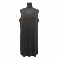 美品 98aw イッセイミヤケ ペルマネンテ vintage ISSEY MIYAKE PERMANENTE ストレッチ ニット ノースリーブ ワンピース ドレス チュニック ゆったり オールド ビンテージ アーカイブ 2 茶 ブラウン レディース