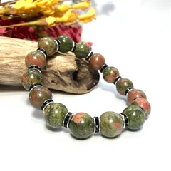 ユナカイト パワーストーン ブレスレット 12mm 天然石ブレス (ブラック) メンズ・レディース 男性・女性  数珠  □