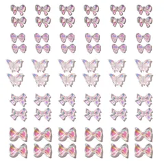【大人気】ネイルパーツ 蝶々 3D 立体 オーロラ 60個 セット ネイルアート レジンパーツ レジン shefun ネイルデコパーツ ジェルネイル ネイルデザイン 可愛い ネイル用 パーツ JP207