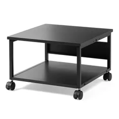 【新着商品】サンワダイレクト プリンター台 キャスター付き 幅52×奥行52×高さ35.1cm 総耐荷重55kg 2段 プリンターラック ブラック 100-LPS012BKのサムネイル