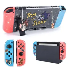 DLseego トムとジェリー Switch 用 ケース クリアケース ニンテンドースイッチ カバー 透明スイッチカバー クリアカバー 分体式カバー PC素材 超軽量 耐衝撃 取り外し簡単 傷つけ防止 全面保護 可愛い キラキラ トムとジェリー