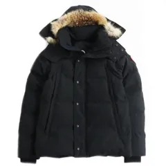 美品●CANADA GOOSE カナダグース WYNDHAM/ウィンダム 3808MA ロゴワッペン付き フーデッドダウンジャケット ブラック S 正規品 メンズのサムネイル