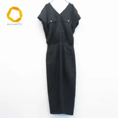 モガ MOGA シルク ワンピース ロング フレンチスリーブ 総柄 876831iのサムネイル