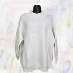GRL　グレイル　ニット　ホワイト　レディース　セーター　長袖　ドロップショルダー　スリット　オーバーサイズ　フリーサイズ