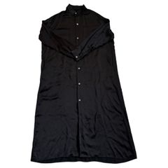 YOHJI YAMAMOTO ヨウジヤマモト ロングワイシャツ 黒 長袖 シルク メンズ サイズ2 Lサイズ