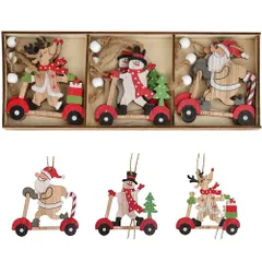 【特価】クリスマスツリーオーナメント クリスマスオーナメント デコレーション 飾り付け ギフトタグ 木製 サンタクロース トナカイ 雪だるま クリスマスツリー クリスマスツリー飾り チャーム パーツ アクセサリー 飾り Xmas Christmas decor