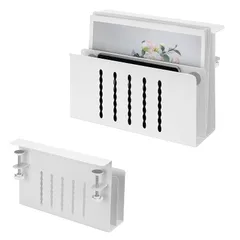 Atutomo デスクサイド 収納ラック クランプ テーブルサイドポケット 二段収納 デスクサイドホルダー 耐荷重5kg ノートPC タブレット収納 書類収納 デスクサイド 収納 簡単取り付け 工具不要 テーブルサイド ノートpc スチール製 デスク収納ス 0