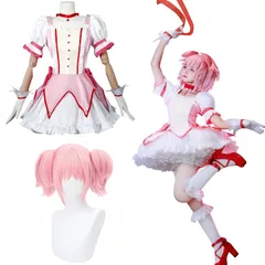 Color:鹿目まどか（プレミアム版) 衣装 ウィッグ付き_Size:XS [NOKIJP] まどマギ コスプレ 鹿目まどか コスプレ衣装 鹿目まどか コスプレ かなめまどか コスプレ衣装 かなめまどか コスプレ まどか コスプレ衣装 まどか コスプレ 魔法少