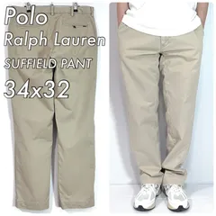 Polo Ralph Lauren ポロラルフローレン W34L32  コットン ノータック チノ SUFFIELD PANT サフィールドパンツ ベージュ チノパン ストレート ワイド パンツ スラックス トラウザーズ ゴールデンサイズ p25103349