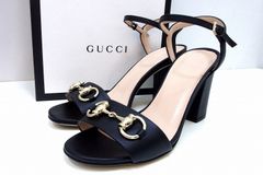 【224825】GUCCI グッチ  ホースビット ストラップ サンダル  ・34.5 ブラックのサムネイル