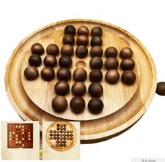 ペグソリティア ブラウンカラー 一人遊び 木製ボードパズル 木のおもちゃおもちゃ 知育玩具 学習玩具