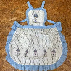 昭和レトロ Little Brown たすき掛けエプロン フリル レトロ 喫茶店 カフェ ヴィンテージ ユーズド USED 古着