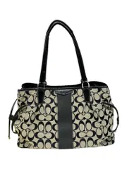 COACH (コーチ) シグネチャー トートバッグ ハンドバッグ F28501 ブラック×グレー レディース/025